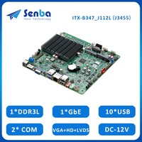 Carte mère J3455 DDR3L 2 COM 10 USB SIM Mini PCIE PS2 LPT 12V Faible consommation Mini ITX Carte embarquée pour usage industriel