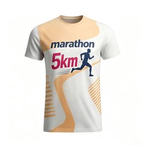 Camiseta de running personalizada barata con logo para maratón, publicidad, impresión 3D, poliéster, sublimación, camisetas en blanco. - Product Image 1