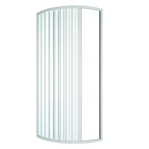 Cabine de douche asymétrique semi-circulaire Tina Lux Modern 70x90 cm, porte à ouverture gauche, verre 6 mm, sans cadre, aluminium, pour hôtels - Product Image 1