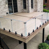 Reilbu Garde-corps sans cadre en aluminium et acier inoxydable durable et sûr pour terrasse de piscine, utilisation extérieure