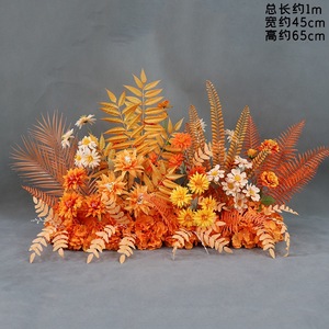 Arrangement floral de mariage en <span class=keywords><strong>soie</strong></span> orange brûlé, style automne, pour la décoration de fond de scène - Product Image 3
