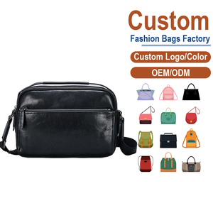Trendy <b>Black</b> Male Genuine Leather Crossbody <b>Bag</b>-Striped Pattern Durable & Anti-Theft Summer Ready Signature Layered Design - Product Image 1