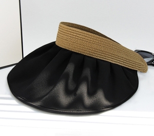 Da donna nero a prova di UV estate cappello parasole grande tesa <span class=keywords><strong>per</strong></span> <span class=keywords><strong>capelli</strong></span> da esterno attraente <span class=keywords><strong>per</strong></span> uso ufficio visiere <span class=keywords><strong>per</strong></span> la lavorazione di plastica <span class=keywords><strong>per</strong></span> - Product Image 3