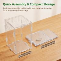 Terrarium en acrylique ultra-transparent Elite, empilable, gain de place, fermeture magnétique sécurisée, habitat professionnel pour l'élevage