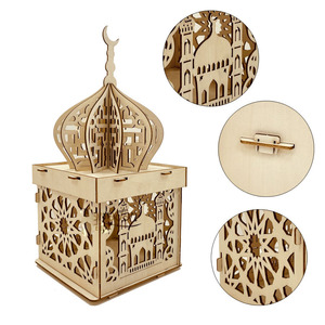 Lanterna in Legno a Forma di Luna e Stella per Eid Ramadan Decorazione per Feste Islamiche Artigianato in Legno Personalizzato - Product Image 5