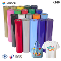 Vinyle PVC brillant HONGCAI de haute qualité pour vêtements, vinyle thermocollant pas cher pour la sublimation, vinyle HTV transparent