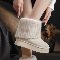 Bottes de neige islandaises rehaussantes pour femmes, nouvelle collection automne/hiver 2026, style ultra-tendance, plateforme haute, dessus en daim