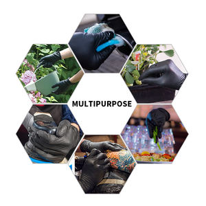 Gants en <span class=keywords><strong>nitrile</strong></span> noirs jetables pour l'entretien mécanique, la cuisine, la transformation alimentaire, la cuisine, imperméables et résistants à l'huile - Product Image 2