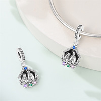 Nouveau style breloques décoratives en argent S925 pour garçon et fille, perles d'affection familiale, accessoires DIY pour bracelets et colliers