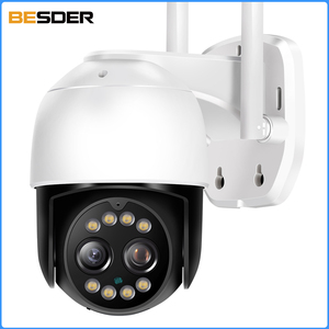 Caméra de surveillance <span class=keywords><strong>BESDER</strong></span> à double objectif 1080P Vision nocturne couleur intégrale Caméra de sécurité extérieure sans fil Wifi - Product Image 1