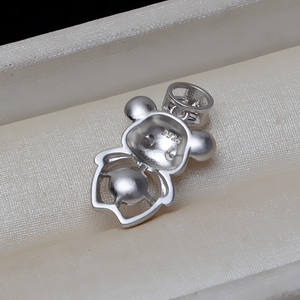 Pendentif souris en argent S925 avec pièce de monnaie en bronze du zodiaque et 7-8 perles, accessoires de fabrication de bijoux DIY - 3282 Pendentif cheveux de fœtus - Product Image 3