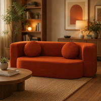 Canapé-lit modulaire multifonction en velours côtelé, mousse haute densité compressée, idéal pour appartement et chambre à coucher - Vente en gros