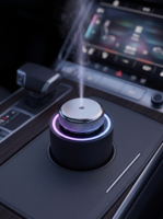 Diffuseur d'arômes pour voiture avec lumière d'ambiance, purificateur d'air portable pour la maison et le bureau, en métal de luxe, LED, contrôlé par application, batterie, 1 an, 15 ml