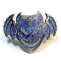 Écusson Métallique Gothique Démon Solaire en Strass, Badge en Émail 3D pour Vêtements, Décoration Punk Streetwear, Pin's pour Casquettes et Vestes
