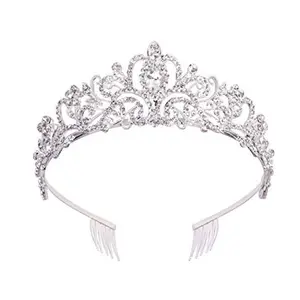 Wholesale Luxury Girls Clips Women Nupciales Pearl Crystal Crowns Zircon And Wedding Crowns Bridal Tiaras Hair Accessories