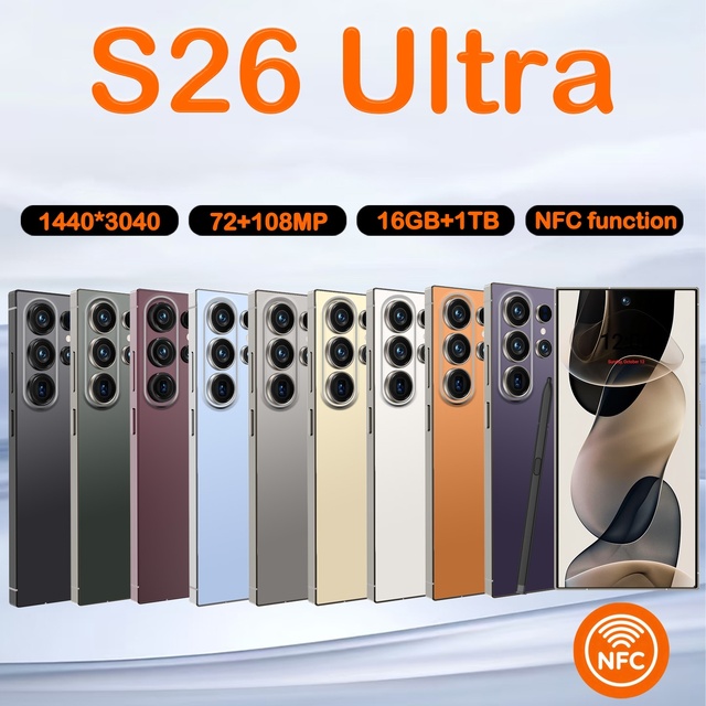 S26 Ultra 5G Smartphone 16GB+1TB 7.3 Inch 1440*3040 HD Screen Unlocked Mobile Phone With NFC