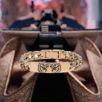 Bracelet jonc unisexe classique géométrique en cuivre plaqué or, style punk tendance, accessoire cadeau pour couple Tigre