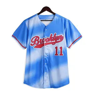 定制升华最佳棒球和垒球服装全印定制棒球运动衫带标志