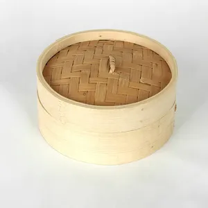 Piroscafo per cestini di bambù fatto a mano ecologico di alta qualità per alimenti