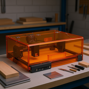 Machine de gravure et de découpe laser 20W, 7000 mm/min, zone de travail 11,8 x 11,8, pour bois et certains métaux, Classe 1 D0100XFPUUY - Product Image 2