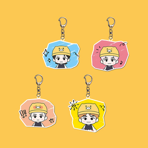 <b>Custom</b> Anime Cartoon Idol Acrylic <b>Keychain</b> with Flash Design Fashion Trend Souvenir Pendant Accessories - Product Image 2