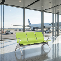 Chaises d'attente modernes en métal et PU de style industriel commercial pour aéroports, gares ferroviaires, hôpitaux et salles d'attente