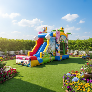 Château gonflable Yuedong Combo à double piste avec toboggan sec, piscine et thème de <span class=keywords><strong>parc</strong></span> d'attractions - Product Image 1