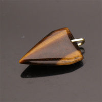 Pendentif géométrique triangulaire unique et mignon en pierre naturelle avec incrustation de strass, or 18 carats, quartz clair/améthyste/lapis-lazuli, breloque pour collier