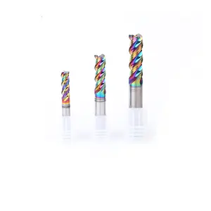Endmill Tungsten Carbide 12*36*75 3-edge U-Groove End Mill 3 Flute Dlc Endmill Colorful Milling Cutter For Aluminum