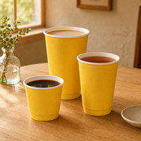 Gobelet en papier jetable jaune pour café, thé, boissons chaudes ou froides, à emporter, pour café, jus, lait, thé, fête, service de restauration