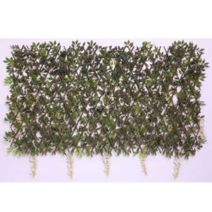 White <strong>Flowered</strong> <strong>Artificial</strong> Ivy Fence <strong>Trellis</strong> for Indoor and Outdoor for Privacy and Decoration - Product Image 5