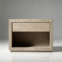 Table de chevet en bois moderne, silencieuse, luxueuse, écologique, avec tiroir à fermeture douce et joint en queue de pie, pour la décoration de chambre d'hôtel