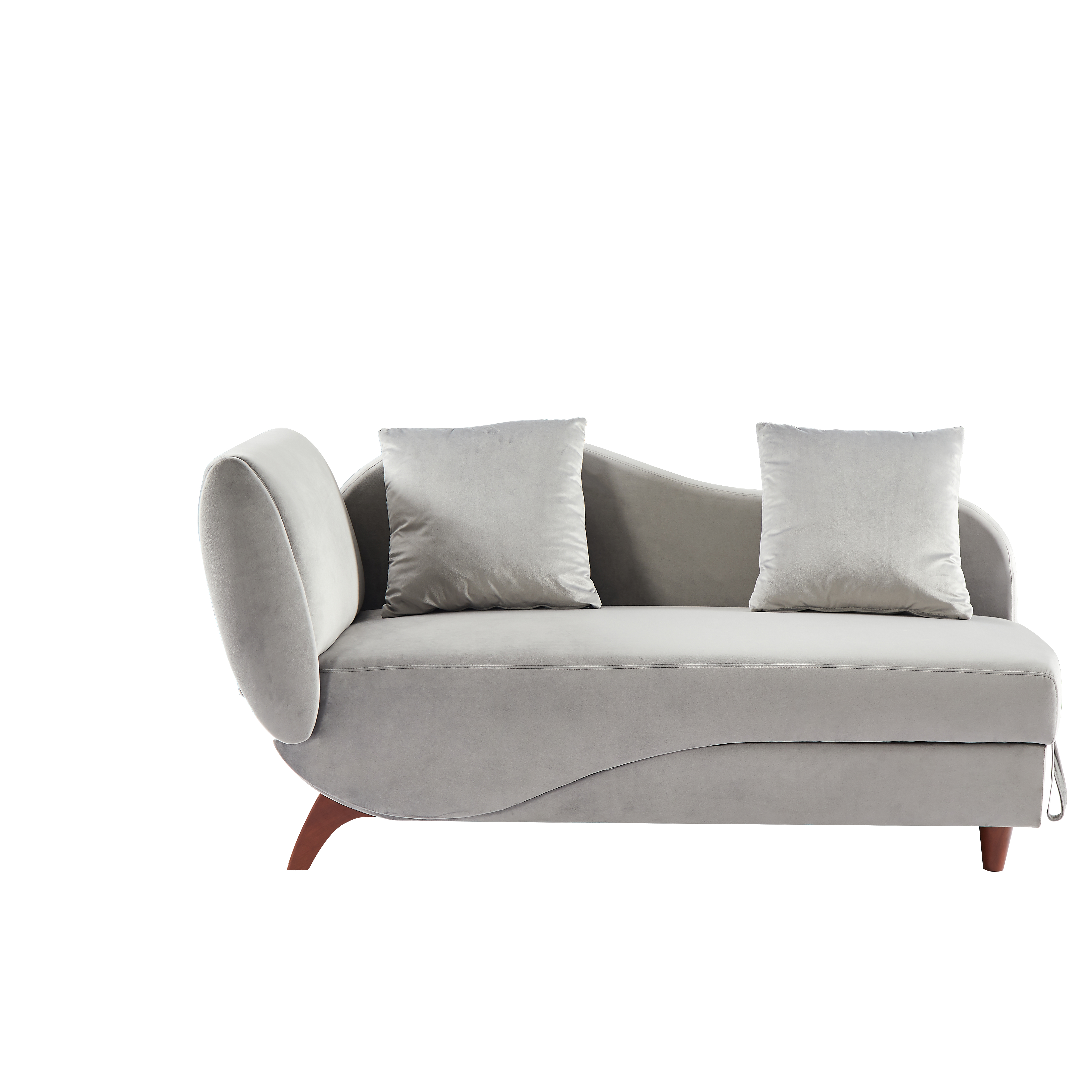 Шезлонг с хранилищем и ножками из массива дерева