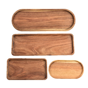 Acacia Wood <b>Tray</b> Oval Rectangular Solid Wood Serving <b>Tray</b> For <b>Tea</b> Food Photography Multifunctional Gift - Product Image 5