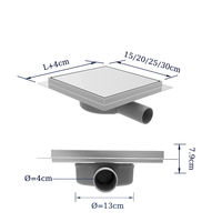 Siphon de sol carré anti-odeur en acier inoxydable 316/304 de haute qualité pour salle de bain, insert de carrelage, drain de douche 360° °   Siphon rotatif