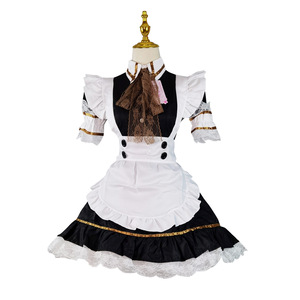 Japanese Maid Costume Black White Lolita Dress Plus Size Cosplay Anime Role Play Outfit Polyester Fiber Winter 2023 - Product Image 4