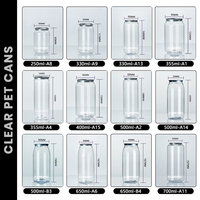 Cundao – Nouveaux contenants jetables personnalisés en PET avec couvercle en aluminium pour desserts, sodas et bubble tea, 330 ml, 500 ml, bouteilles et canettes en plastique transparent avec anneau de traction