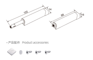 Kingstar 30N Plástico ABS <span class=keywords><strong>Bullet</strong></span> Head Push to Open System Puerta de gabinete Amortiguador reboteador - Product Image 3
