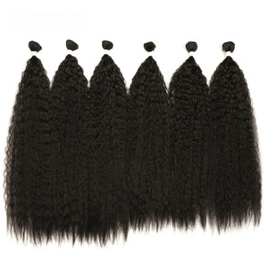 Extensions de cheveux synthétiques en fibres premium super douces et lisses, 26-28 pouces, bouclées crépues, ombrées blondes, en lots - Product Image 1