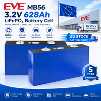 Stock Pologne, Expédition Rapide : Cellule de Batterie LiFePO4 EVE MB56 3.2V 628Ah Grade A Originale Prismatique pour Stockage d'Énergie Solaire DIY