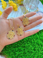 Oro Laminado Dije Personnalisé 18K Religieux Catholique Pendentif Charmes Jésus Collier Virgen De Guadalupe Vierge Marie Pendentif