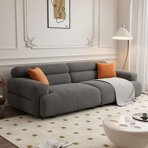 Oferta Especial Sofá Barato de Diseño Moderno de Lujo en Crema para Sala de Estar Sofás de Terciopelo Suave Sofá de Tela para Salas del Hogar - Product Image 4