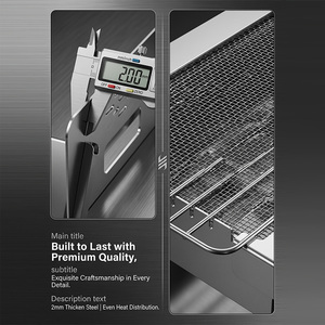 Parrilla de Carbón de Acero Inoxidable 304 de Gran Capacidad con Rotación Automática y Asador Desmontable Tipo Flip - Product Image 2