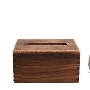 Boîte à mouchoirs en bois de noyer noir, 20x15x10cm, pour la maison, le salon, boîte de rangement de bureau avec mouchoirs extractibles - Product Image 5
