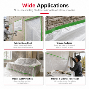 Nastro Mascherante Ginnva per Pittura su Pietra per Esterni, PE ad Alta Adesività, per Superfici Ruvide e Protezione di Porte e Finestre - Product Image 3