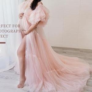 Super <span class=keywords><strong>Fairy</strong></span> Sweet Enceintes Maman Longueur Sol Anti-Statique Cristal Longue Robe Bouffante Rose avec Queue pour Studio Photo Shoot Props - Product Image 3