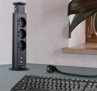 Bloc multiprise de bureau USB-C PD 20W à 3 prises avec protection anti-chute, prise EU/FR 16A 250V 5m IP20
