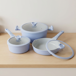 Set de Utensilios de Cocina Sanlang, Seguro y No Tóxico, Juego de Ollas y <span class=keywords><strong>Sartenes</strong></span> de Cocina de Aluminio Fundido, 6 Piezas con Revestimiento Cerámico Antiadherente - Product Image 1