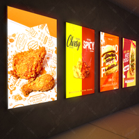 Boîte à lumière LED ultra-mince pour menu, panneau publicitaire, affichage lumineux pour restaurant, magasin de détail, fabricant OEM