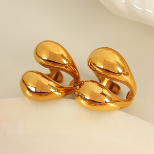 Fashion <b>Rings</b> Double Layered Ball Shape Gold <b>Silver</b> Plated Titanium Steel Unisex Party Jewelry - Product Image 2